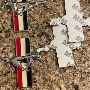 3" Chrome Running Horse Tribar Fender Emblems Made for Mustang 1994-2004